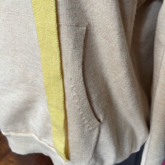 Fate Oatmeal Color Block Sleeve Detail Hoodie Sweater - Picture 5 of 9